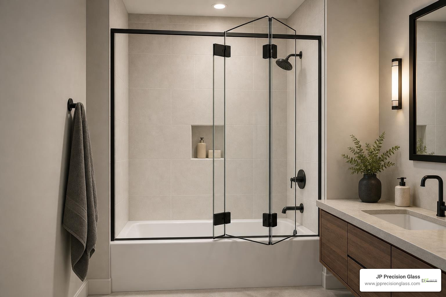 folding tub shower doors
