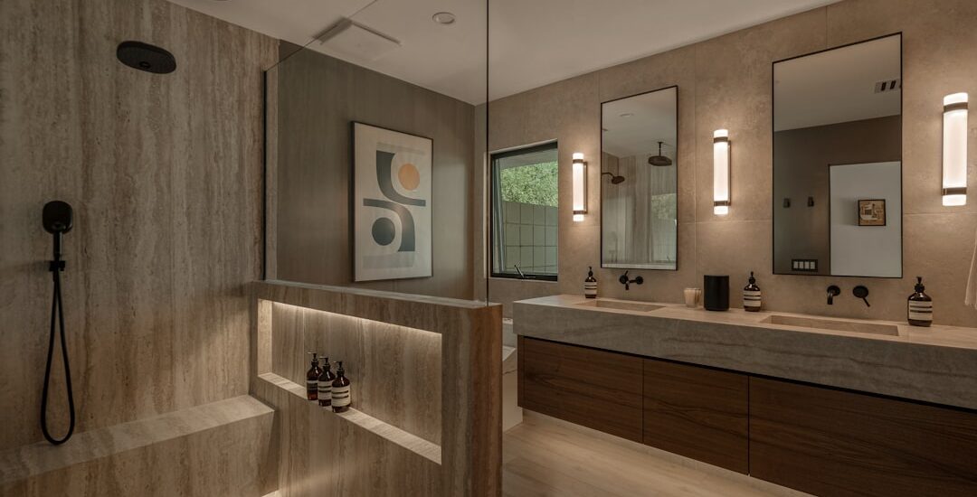 walk in shower modern bathroom