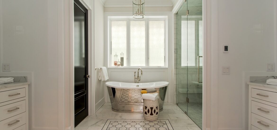 modern bathroom glass shower door