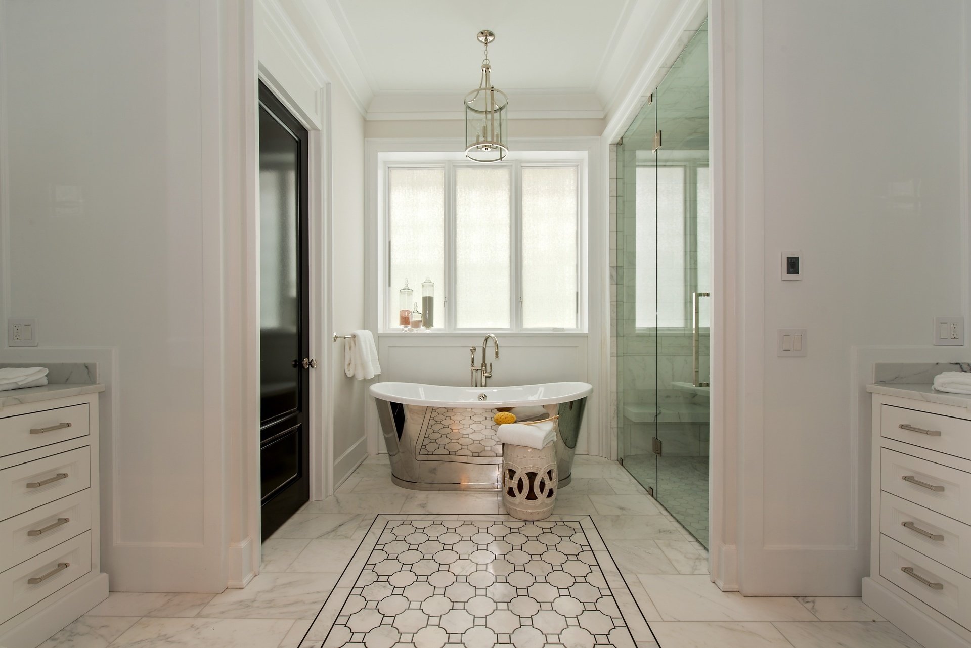 modern bathroom glass shower door