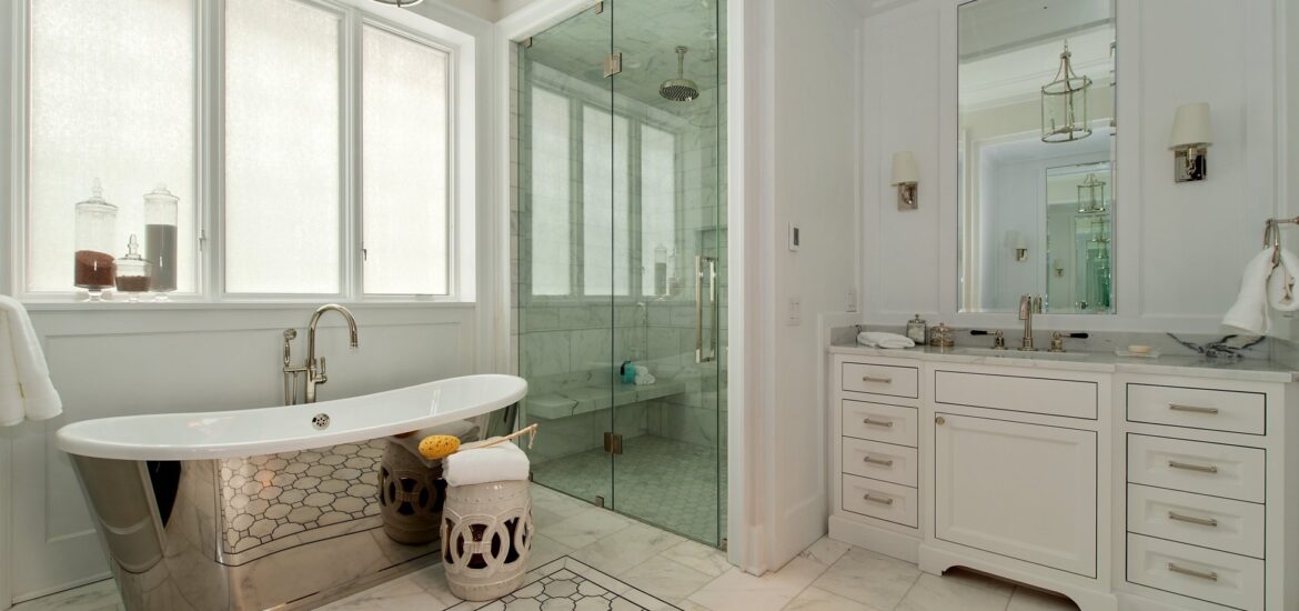 bathtub shield glass modern bathroom