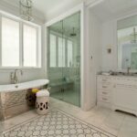 bathtub shield glass modern bathroom