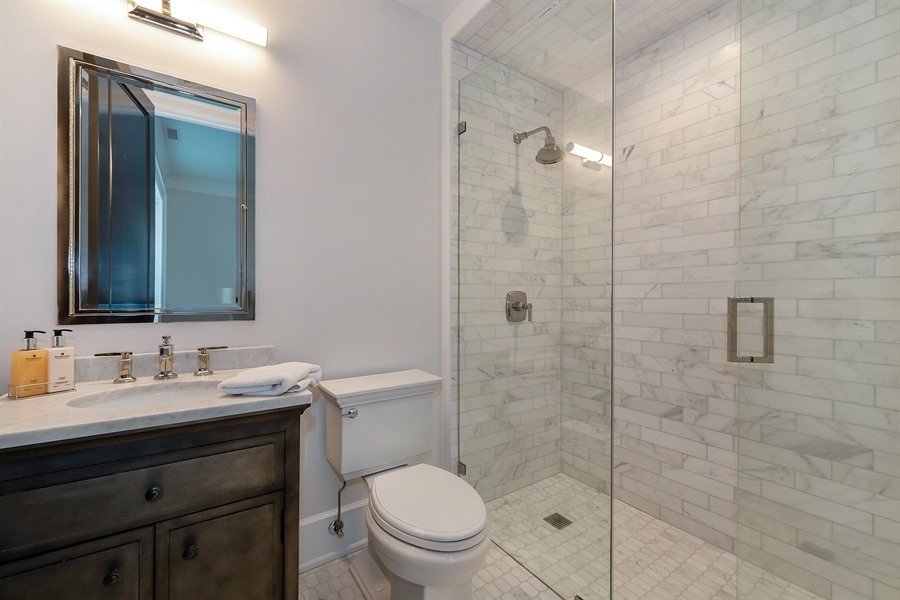 modern frameless glass shower