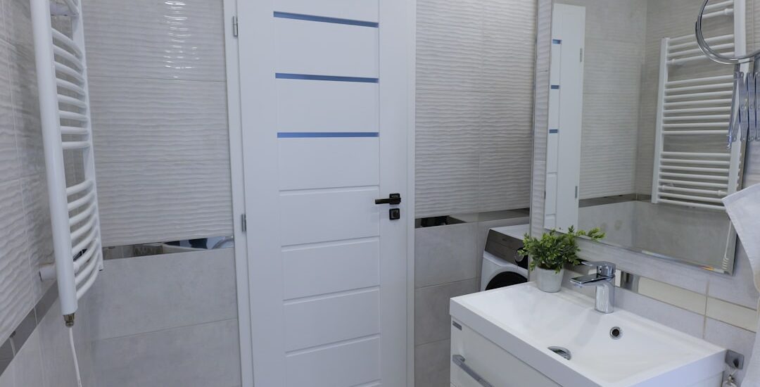 bathroom doors with frosted glass
