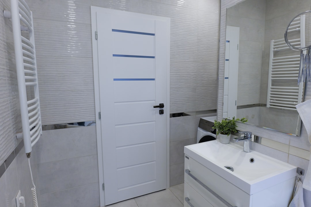 bathroom doors with frosted glass