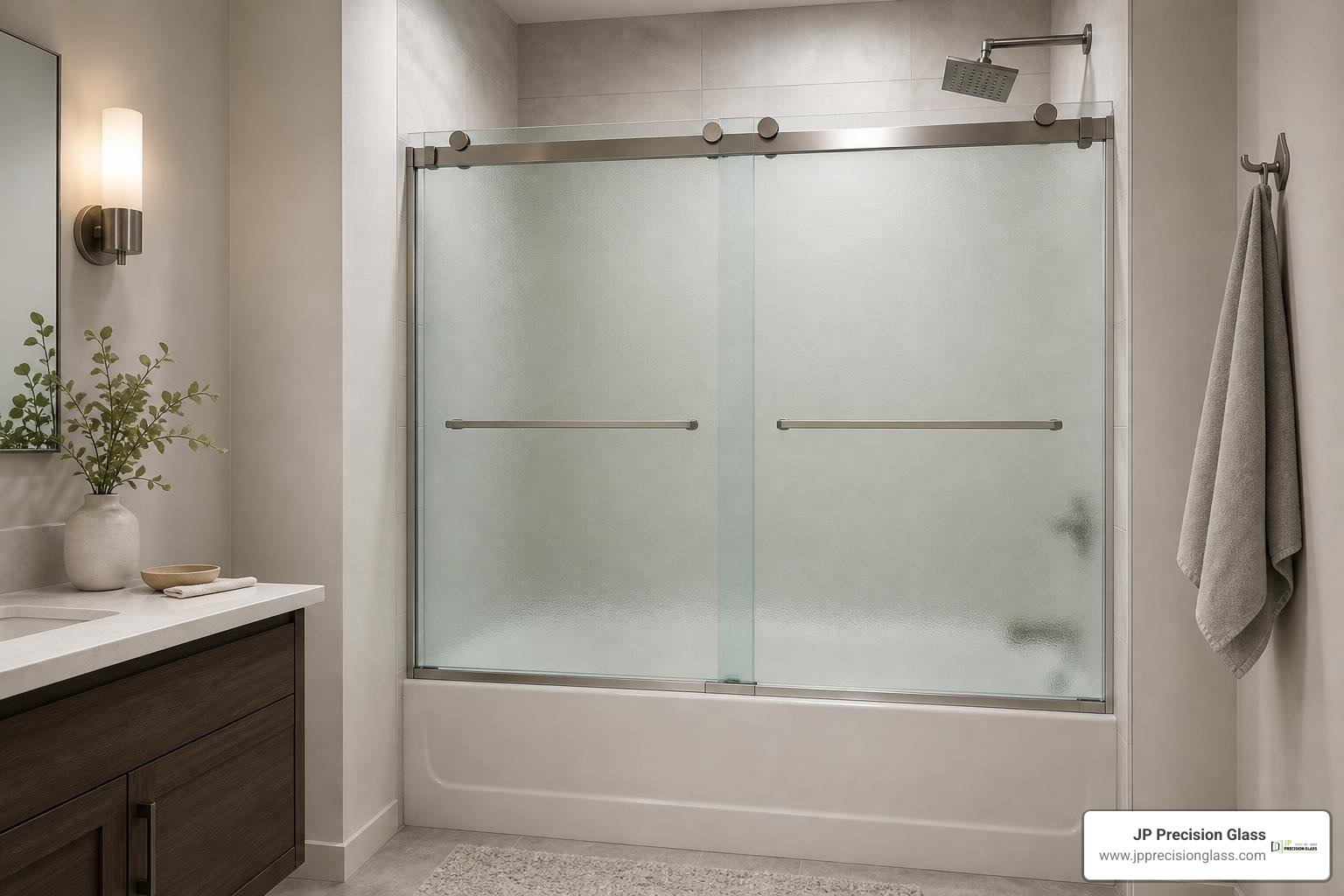 bathtub doors frosted glass