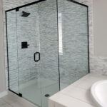 bathroom glass shower cabin