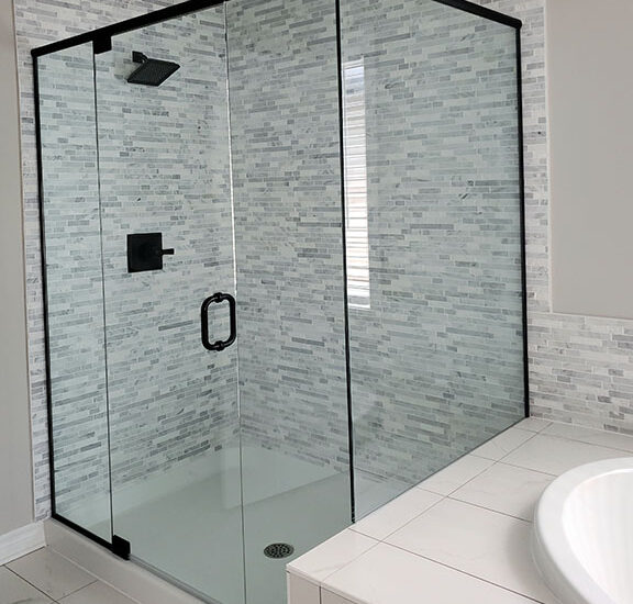 bathroom glass shower cabin