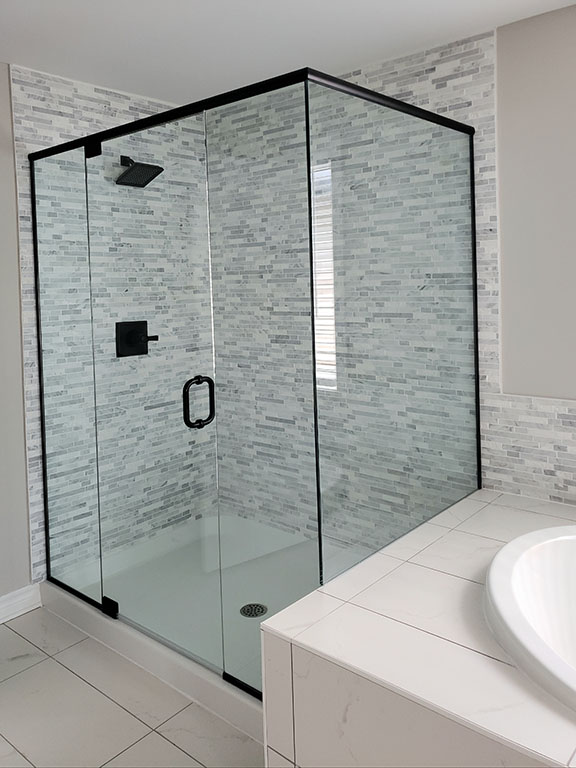 bathroom glass shower cabin
